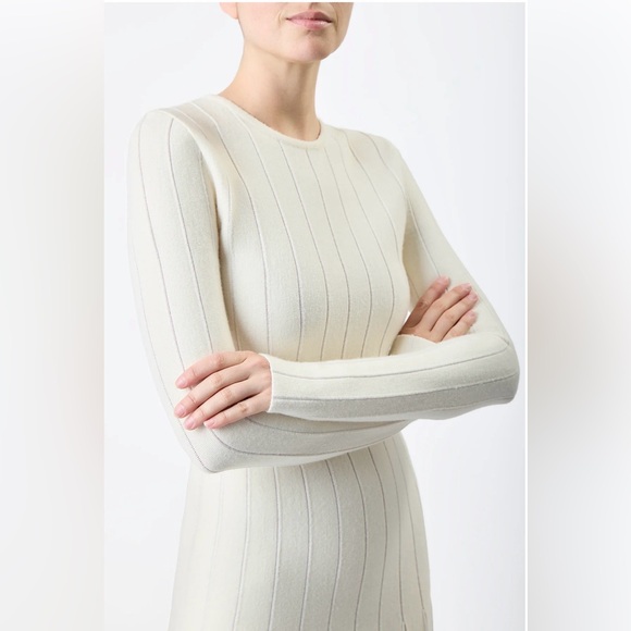 Gabriela Hearst Ivory Ribbed Knit Virgin Wool Silk Maxi Dress NWT - Picture 6 of 12